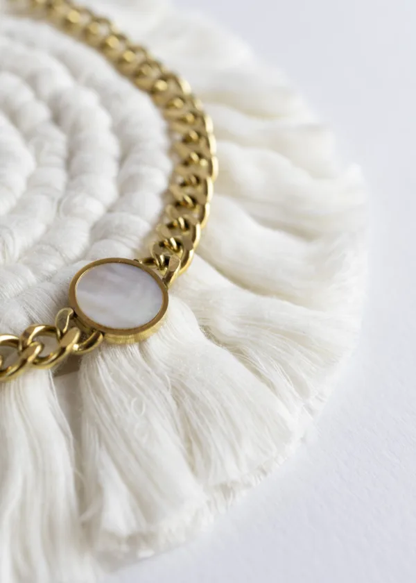 Chain with white stone