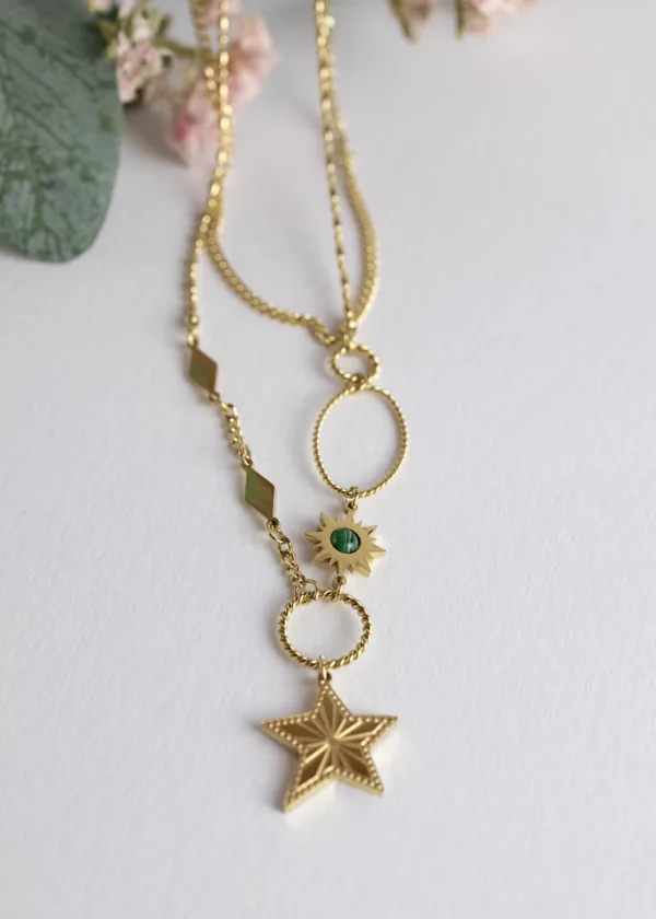 Star chain with gemstone