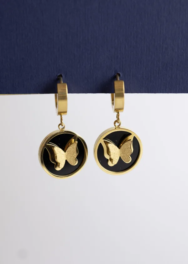 Butterfly hoop earring
