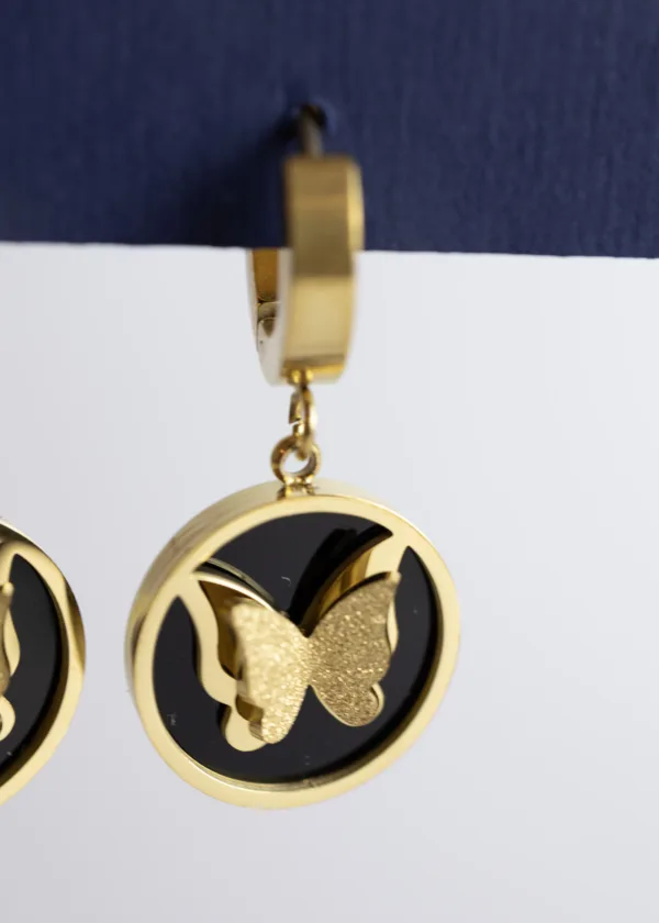 Butterfly hoop earring