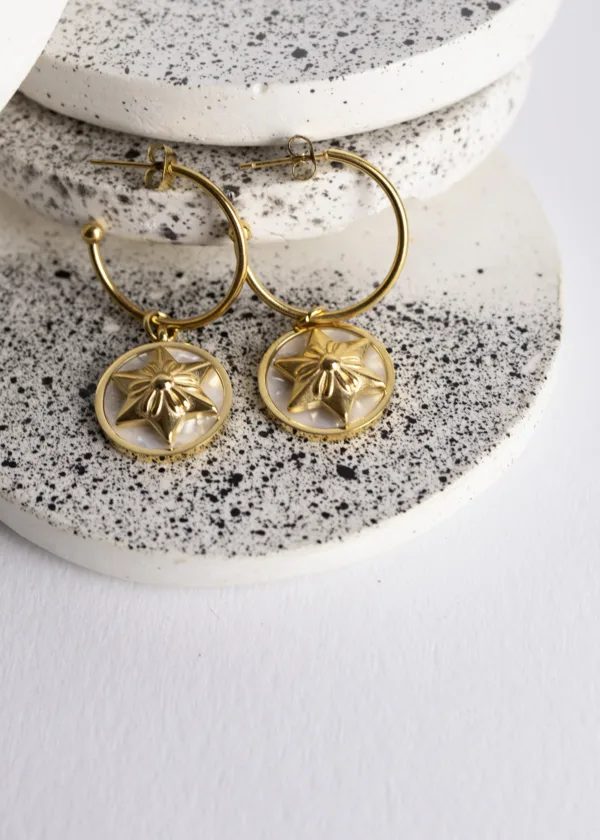 Star hoop earring