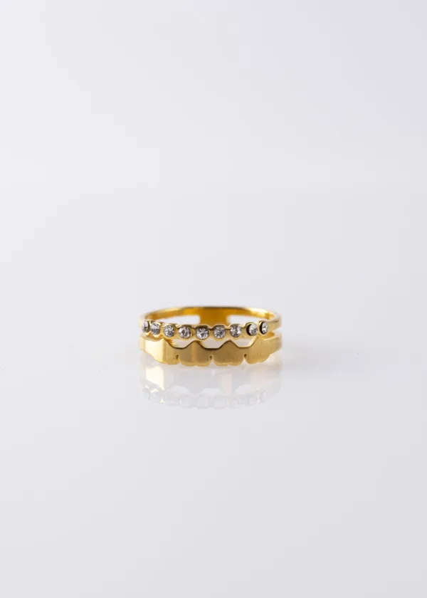 Heart ring with zircon stones
