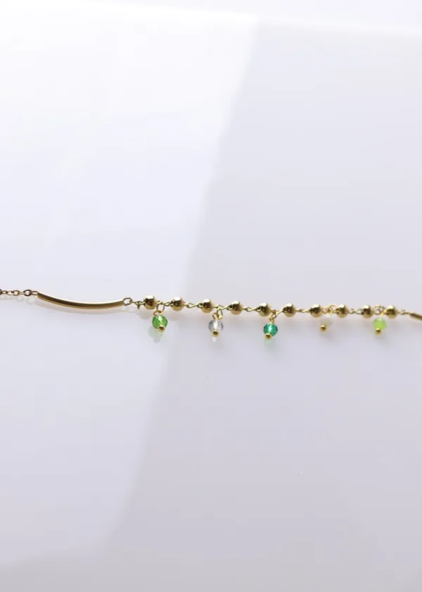 Hamsa anklet with green loli