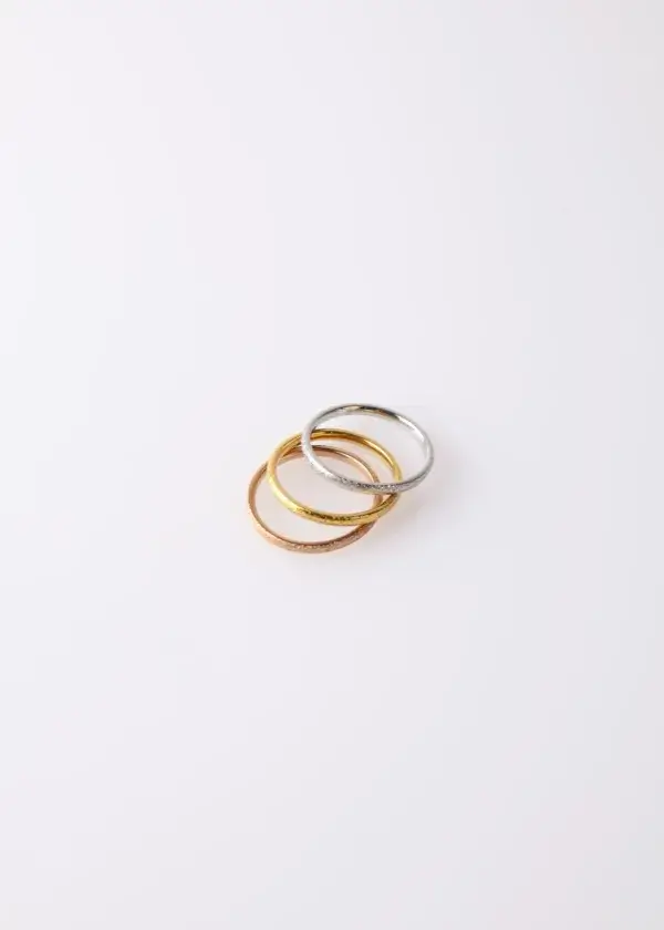 Triple double set, silver, gold, and rose gold