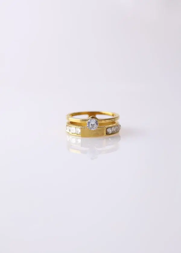 Love For Ever ring with zircon stones